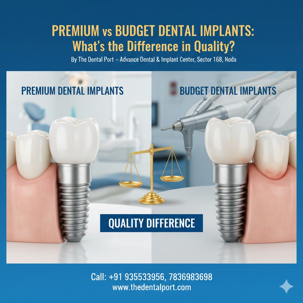 Premium vs Budget Dental Implants | The Dental Port Noida Sector 168